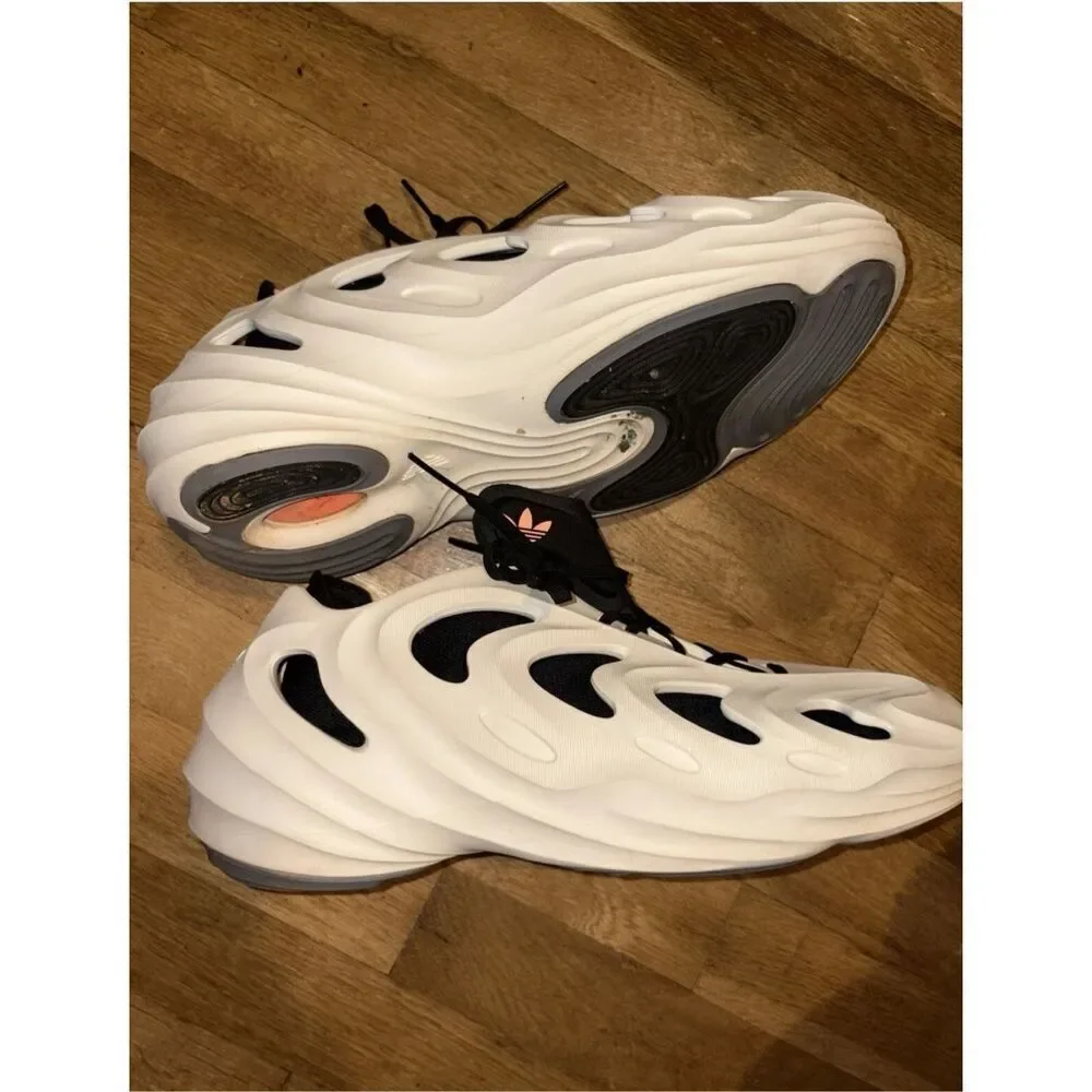 Adidas Mens White Black Originals Adifom Q HQ4322 Running Shoes Size US 12